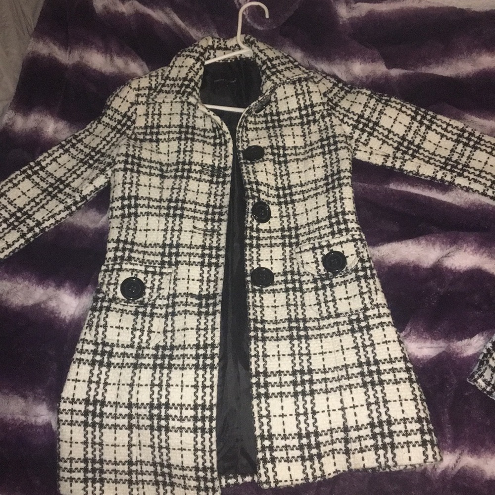 Long printed winter coat